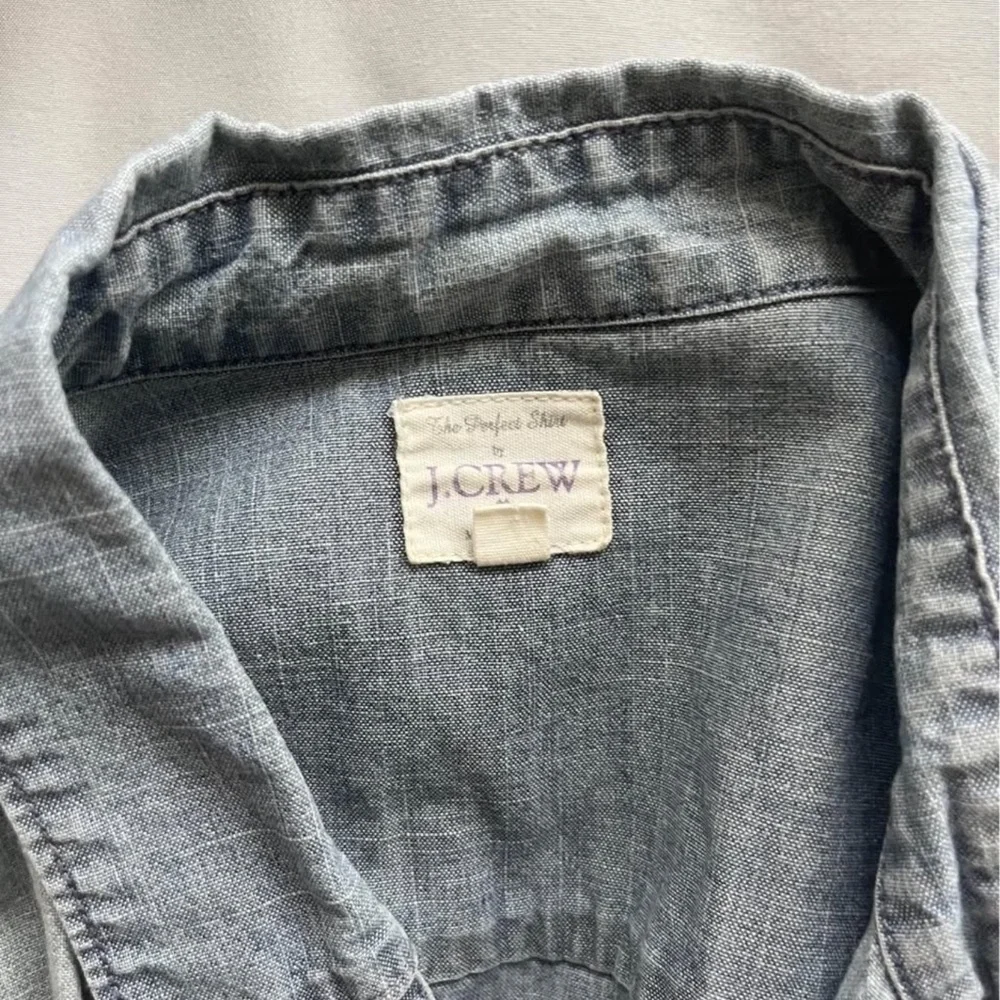 J. Crew Light Blue Denim-Look Shirt